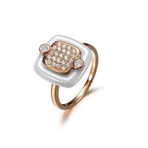 Elegant Sterling Silver and Ceramic Ring